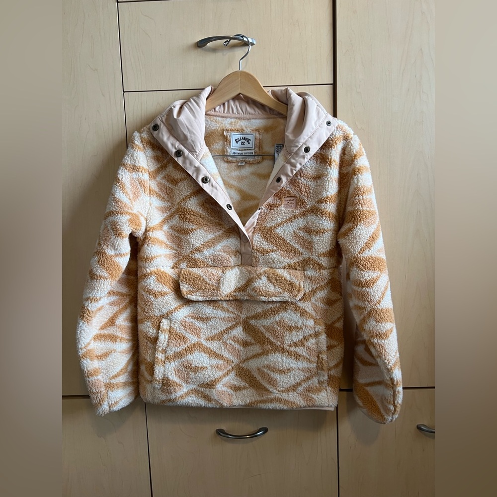 Billabong Fleece Pullover, Pink/Burt Orange, S (barely used)